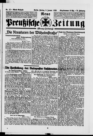 Neue preußische Zeitung vom 08.01.1926