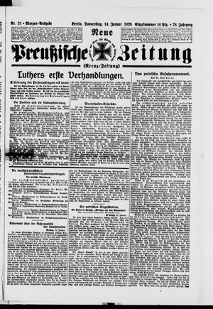 Neue preußische Zeitung vom 14.01.1926