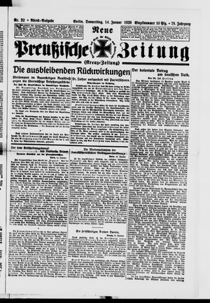 Neue preußische Zeitung vom 14.01.1926