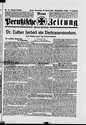 Neue preußische Zeitung vom 28.01.1926