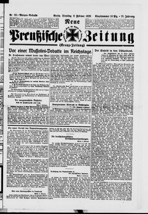 Neue preußische Zeitung vom 09.02.1926