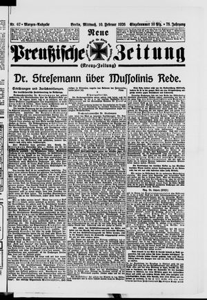Neue preußische Zeitung vom 10.02.1926