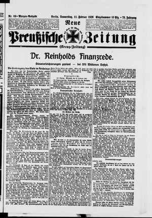 Neue preußische Zeitung vom 11.02.1926