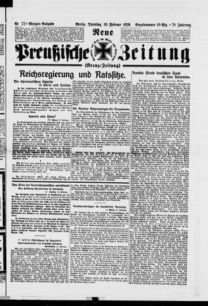 Neue preußische Zeitung vom 16.02.1926