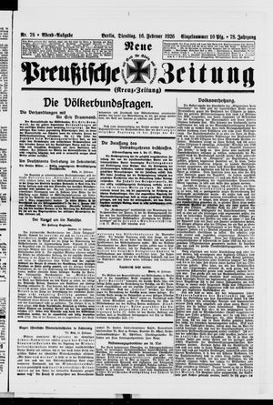 Neue preußische Zeitung vom 16.02.1926