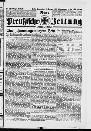 Neue preußische Zeitung vom 18.02.1926