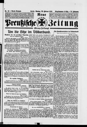 Neue preußische Zeitung on Feb 22, 1926