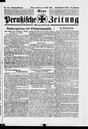 Neue preußische Zeitung vom 25.04.1926