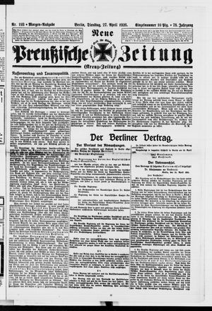 Neue preußische Zeitung vom 27.04.1926