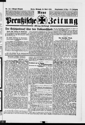 Neue preußische Zeitung vom 28.04.1926