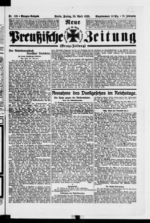 Neue preußische Zeitung vom 30.04.1926