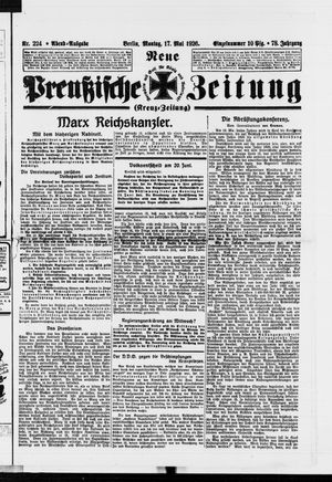 Neue preußische Zeitung vom 17.05.1926