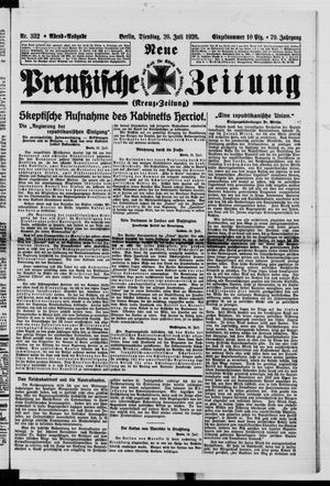 Neue preußische Zeitung vom 20.07.1926