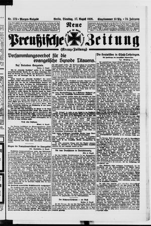 Neue preußische Zeitung vom 17.08.1926