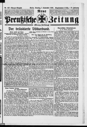 Neue preußische Zeitung vom 07.09.1926