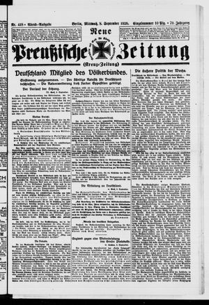 Neue preußische Zeitung vom 08.09.1926