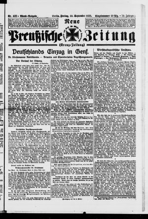 Neue preußische Zeitung vom 10.09.1926