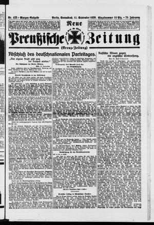 Neue preußische Zeitung vom 11.09.1926