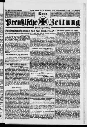Neue preußische Zeitung vom 11.09.1926