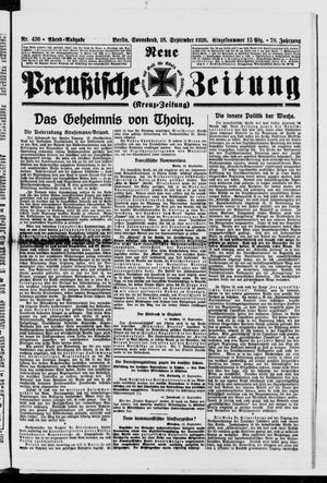 Neue preußische Zeitung vom 18.09.1926