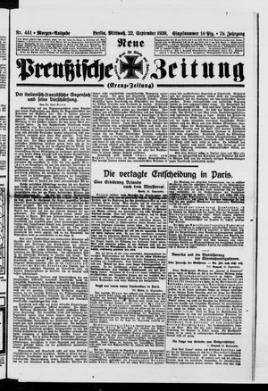 Neue preußische Zeitung vom 22.09.1926