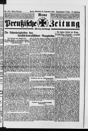Neue preußische Zeitung vom 22.09.1926