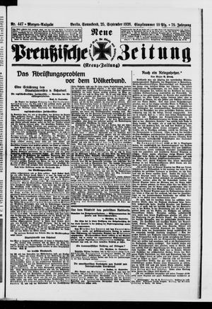 Neue preußische Zeitung vom 25.09.1926