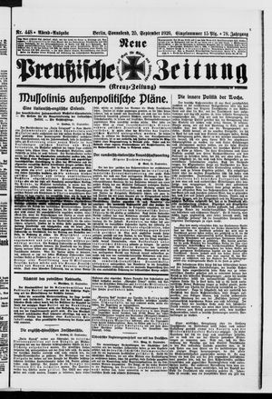 Neue preußische Zeitung vom 25.09.1926