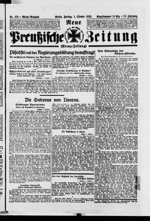 Neue preußische Zeitung vom 01.10.1926