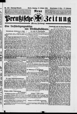 Neue preußische Zeitung vom 17.10.1926