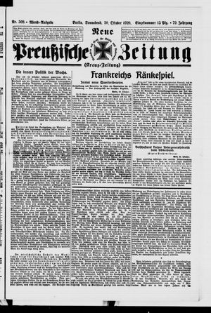 Neue preußische Zeitung vom 30.10.1926