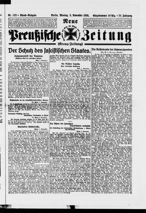 Neue preußische Zeitung vom 08.11.1926