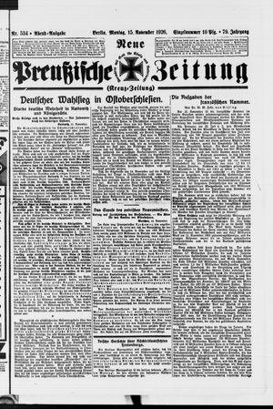 Neue preußische Zeitung vom 15.11.1926