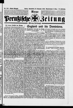 Neue preußische Zeitung vom 20.11.1926