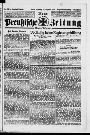 Neue preußische Zeitung vom 19.12.1926
