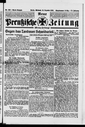 Neue preußische Zeitung vom 22.12.1926