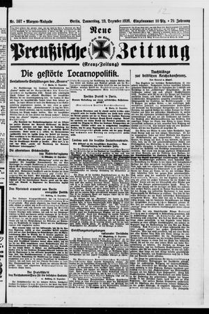 Neue preußische Zeitung vom 23.12.1926