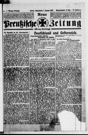 Neue preußische Zeitung vom 01.01.1927