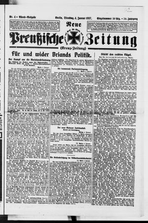 Neue preußische Zeitung vom 04.01.1927