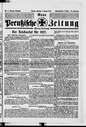 Neue preußische Zeitung vom 07.01.1927