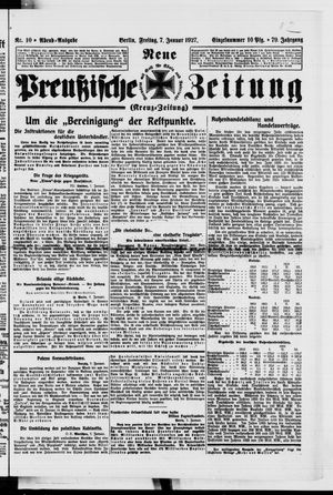 Neue preußische Zeitung vom 07.01.1927
