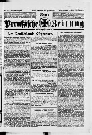 Neue preußische Zeitung vom 12.01.1927