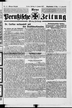 Neue preußische Zeitung vom 14.01.1927