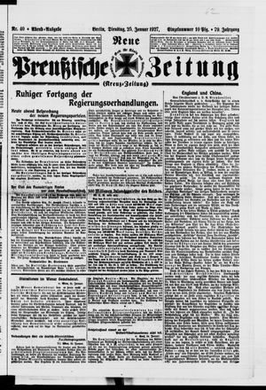 Neue preußische Zeitung vom 25.01.1927