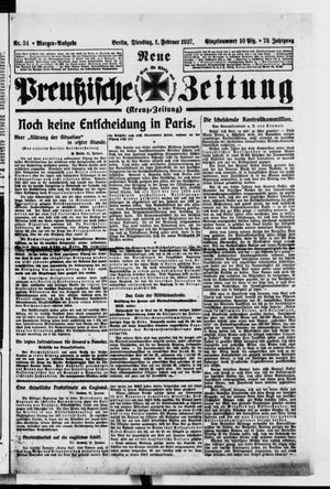 Neue preußische Zeitung vom 01.02.1927