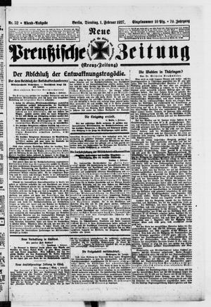 Neue preußische Zeitung vom 01.02.1927