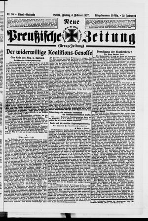 Neue preußische Zeitung vom 04.02.1927