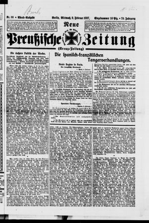 Neue preußische Zeitung vom 09.02.1927