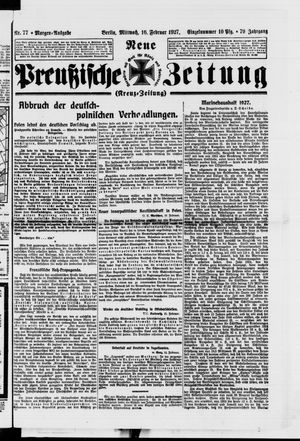 Neue preußische Zeitung vom 16.02.1927
