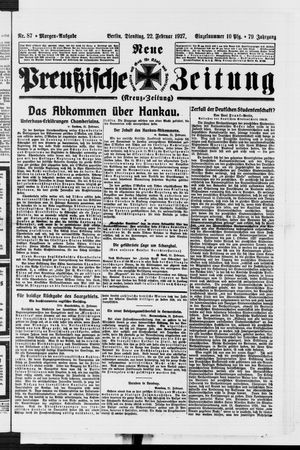 Neue preußische Zeitung vom 22.02.1927